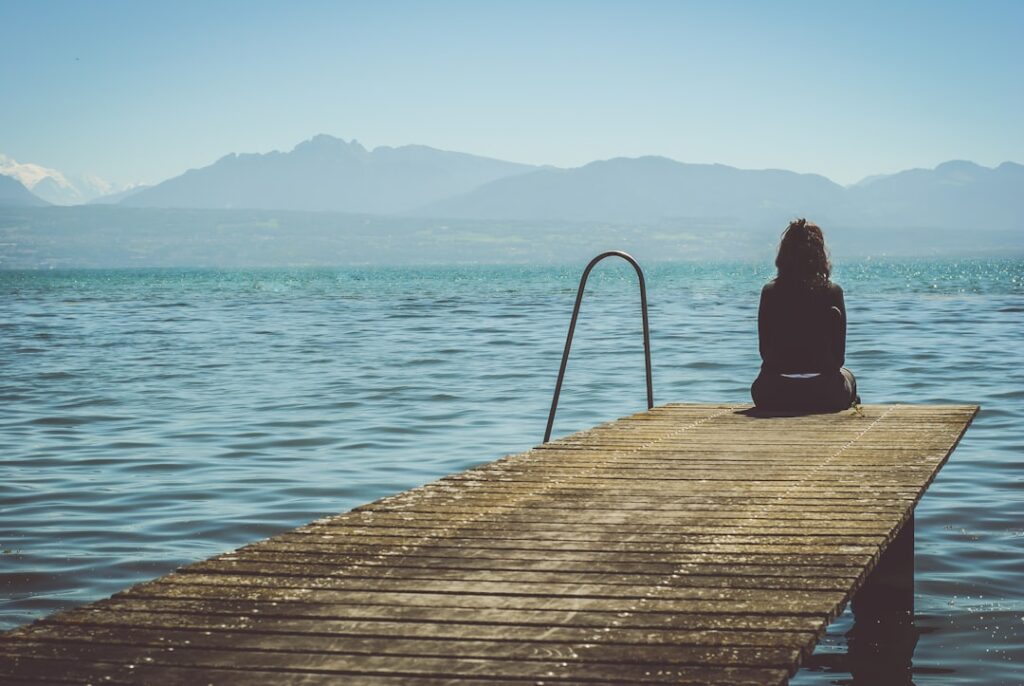 Mental Health Girl On Pier
